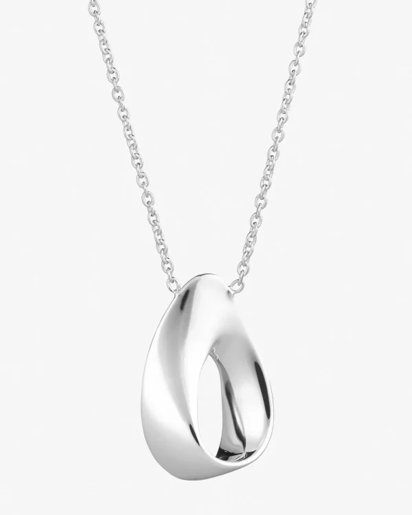 Aqua swirl necklace silver