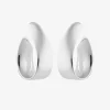 Aqua swirl studs silver