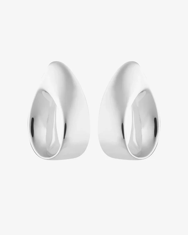 Aqua swirl studs silver