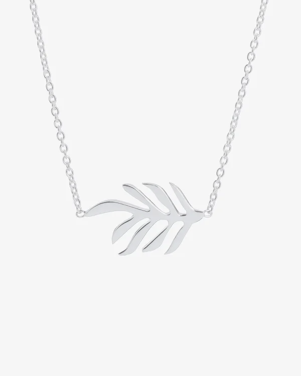 Autumn Leaf single necklace silver