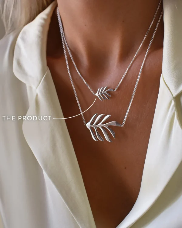 Autumn Leaf single necklace silver