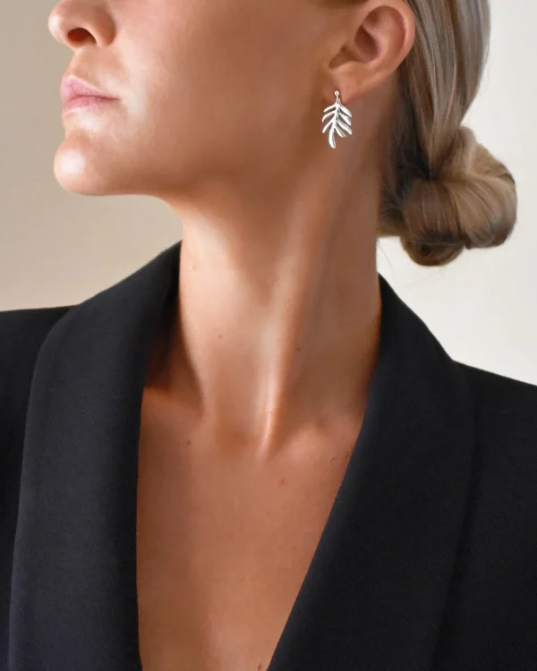 Autumn Leaf studs silver