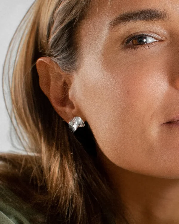 Botanica double studs silver