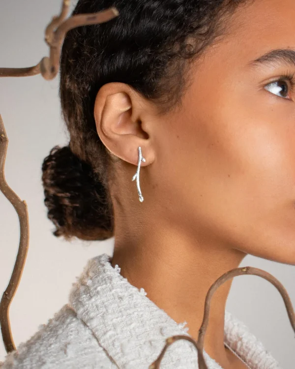 Branch earrings silver