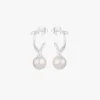 Branch pearl hoops silver