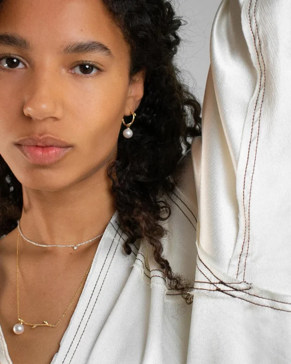Branch pearl necklace gold