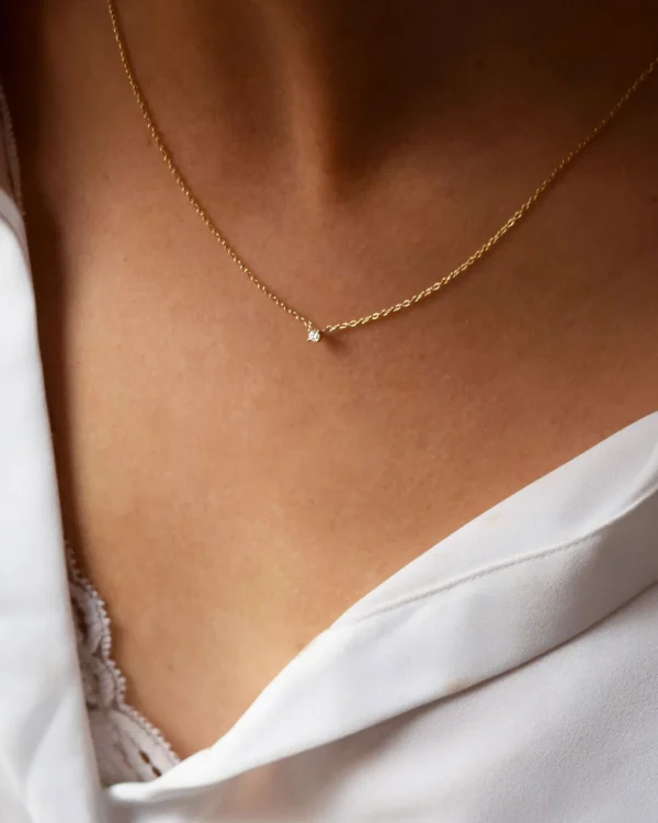 Diamond Sky drop necklace gold