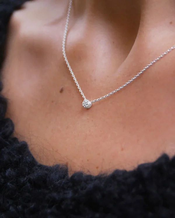 Diamond Sky single necklace silver