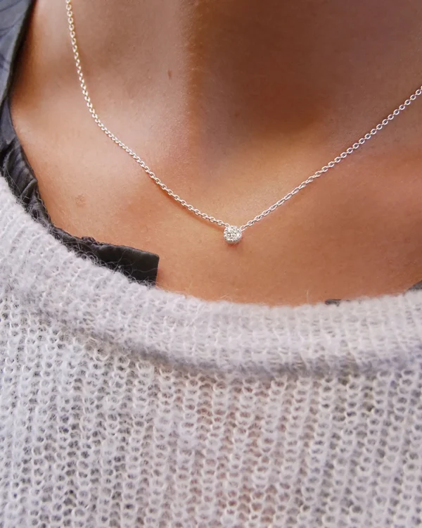 Diamond Sky single necklace silver