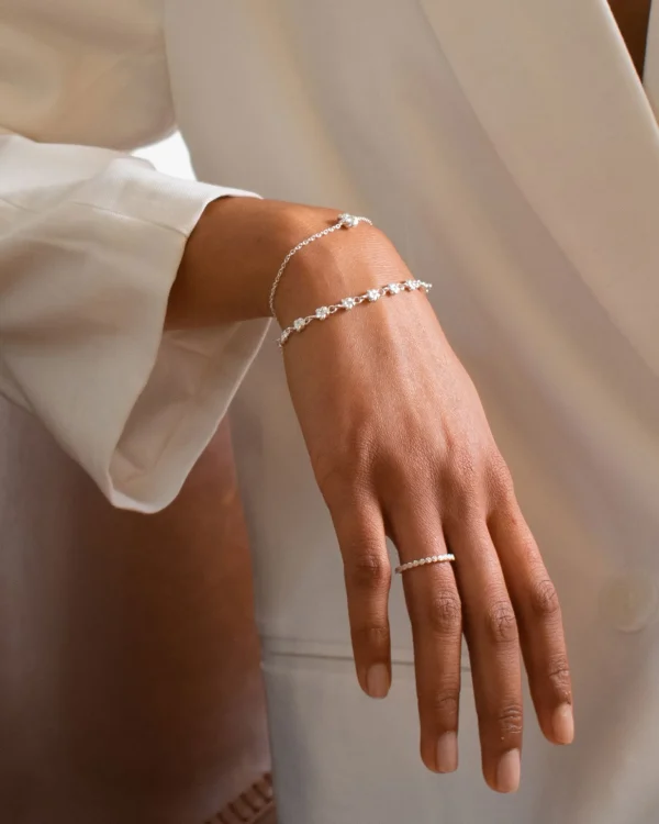 Empower drop chain bracelet silver