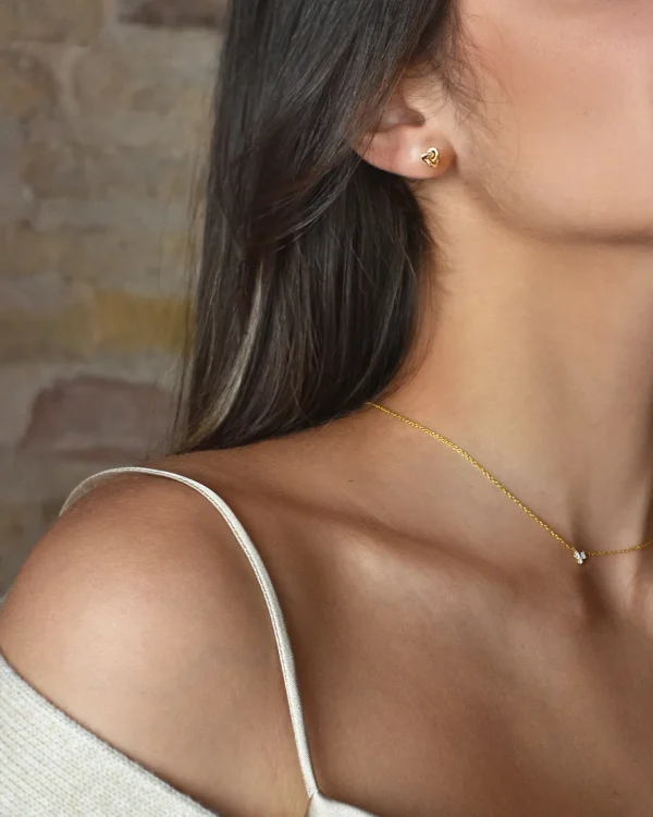 Le Knot drop studs gold