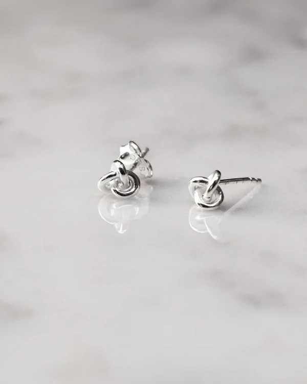 Le Knot drop studs silver