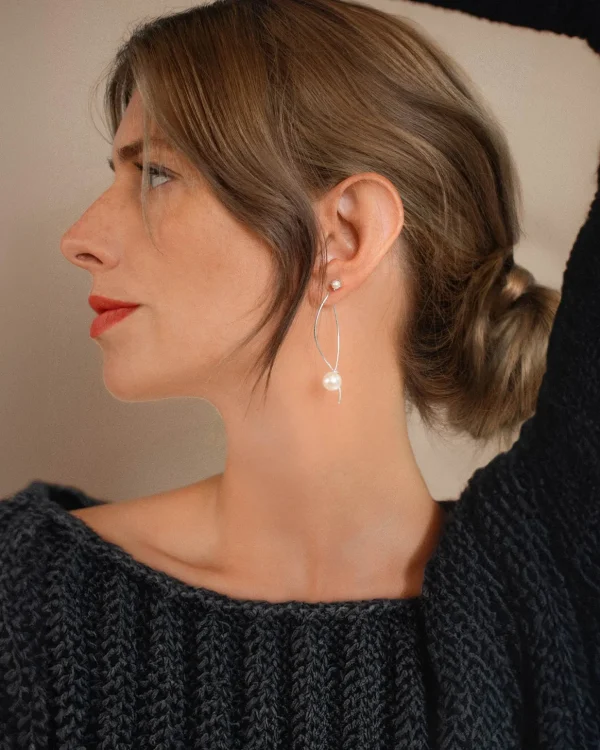 Le Pearl earrings silver