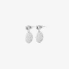 Leaf drop studs silver