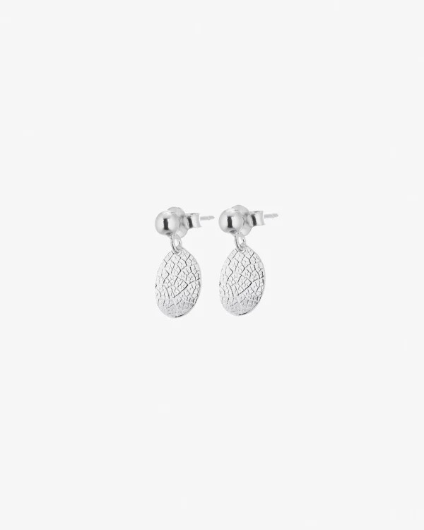 Leaf drop studs silver