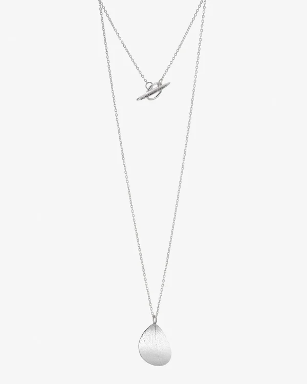Leaf single necklace silver