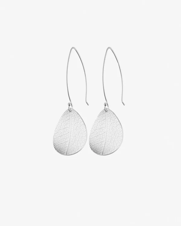 Leaf small earrings silver