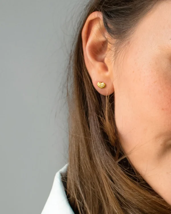 Love bubble studs gold