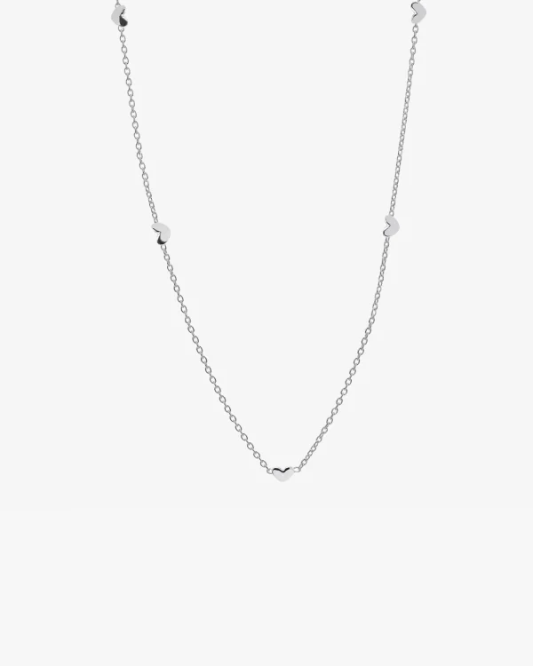 Loving Heart drop full necklace silver