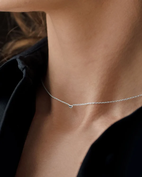 Loving Heart drop necklace silver