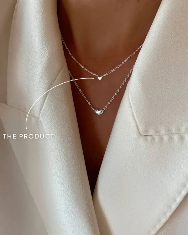Loving Heart drop necklace silver