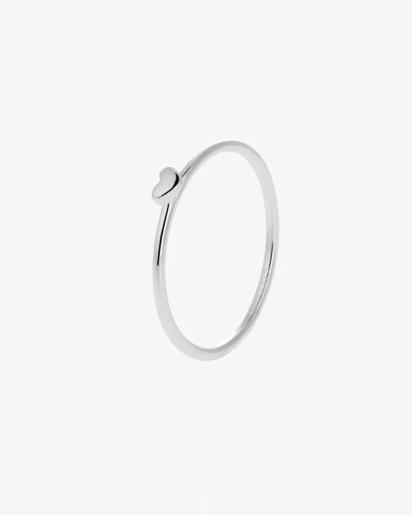 Loving Heart drop ring silver