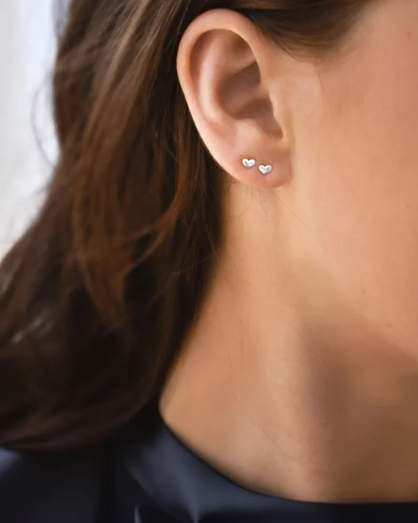 Loving Heart drop studs silver