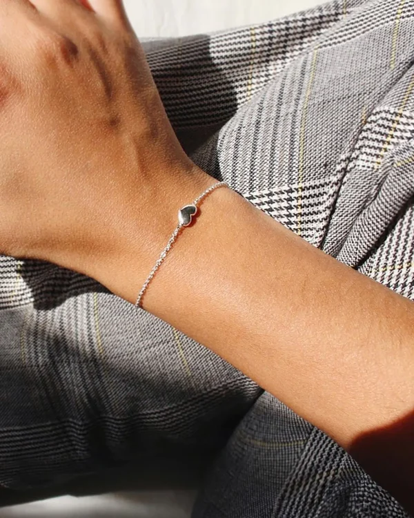 Loving Heart medium single bracelet silver