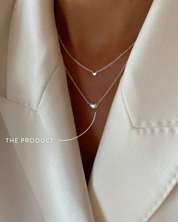 Loving Heart medium single necklace silver