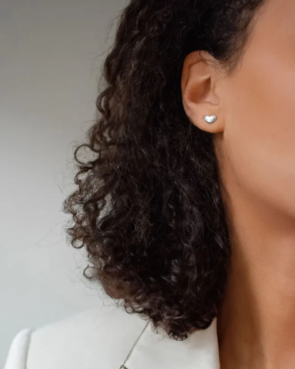 Loving Heart medium studs silver