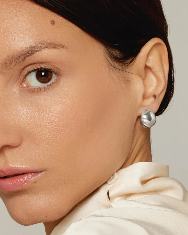 Morning Dew hoops silver