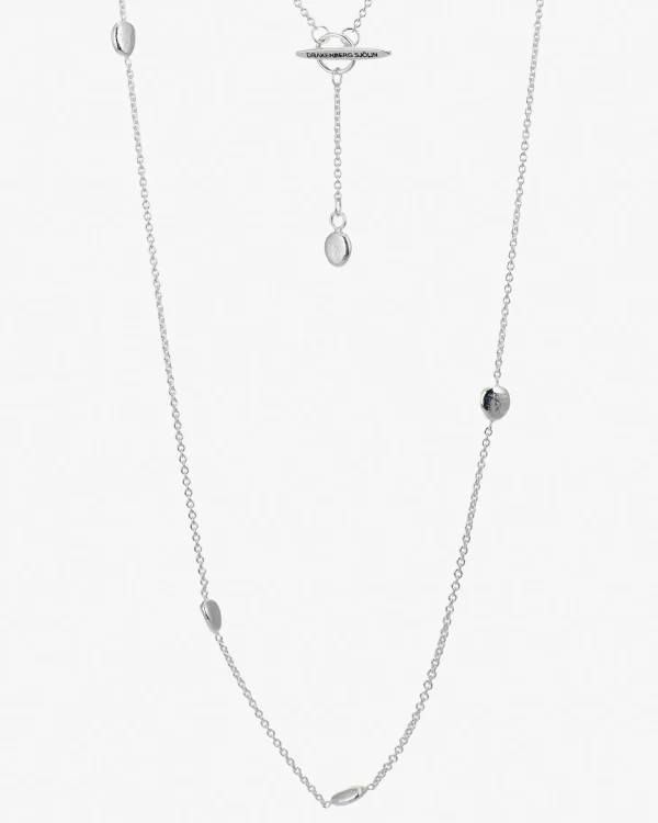 Pebbles necklace long silver