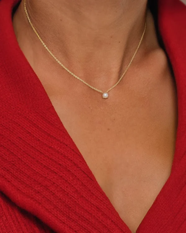 Petite Pearl necklace gold
