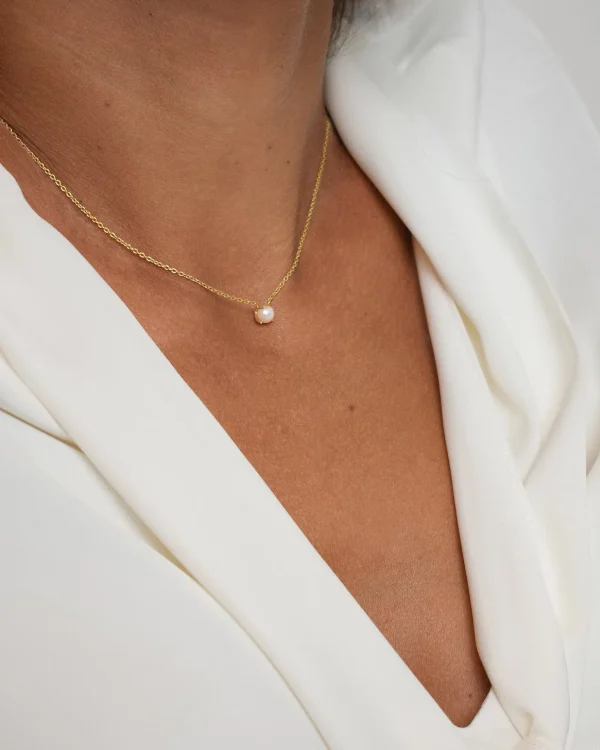 Petite Pearl necklace gold