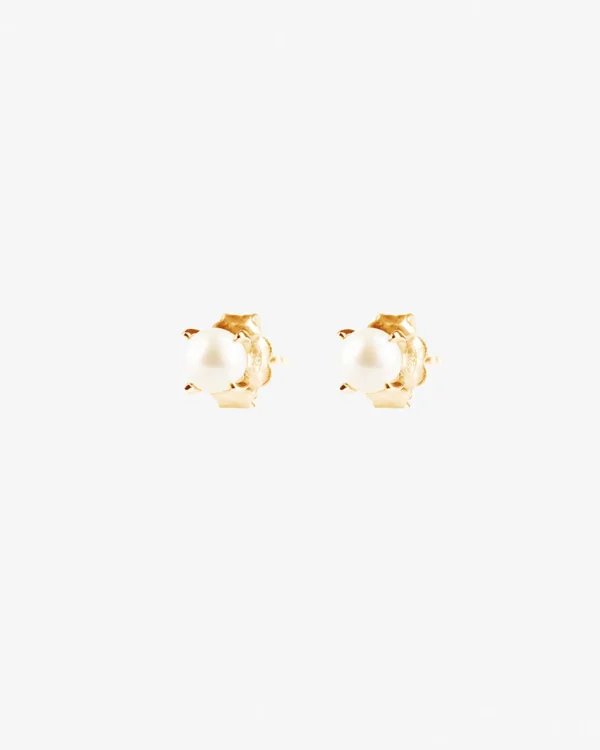 Petite Pearl studs gold