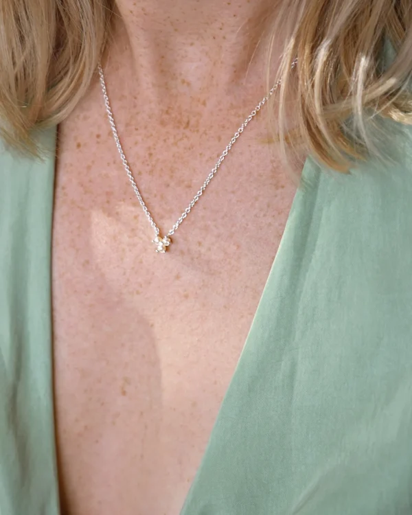Petite Star pearl necklace silver