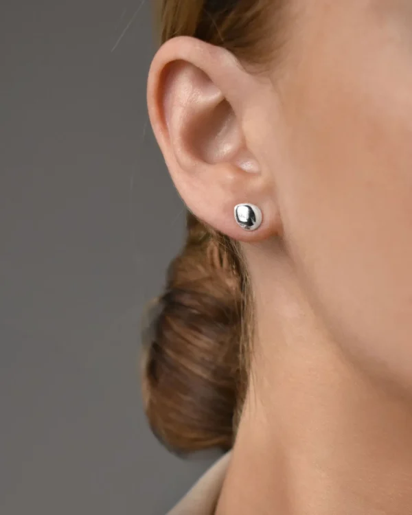 Stardust drop studs polished silver