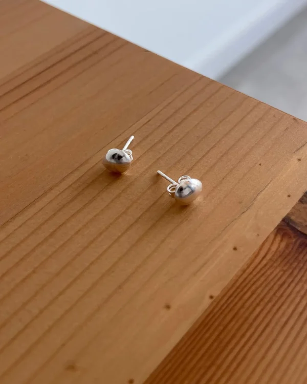 Stardust drop studs polished silver