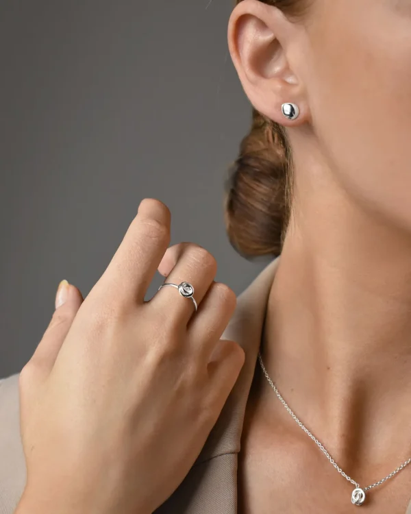 Stardust drop studs polished silver