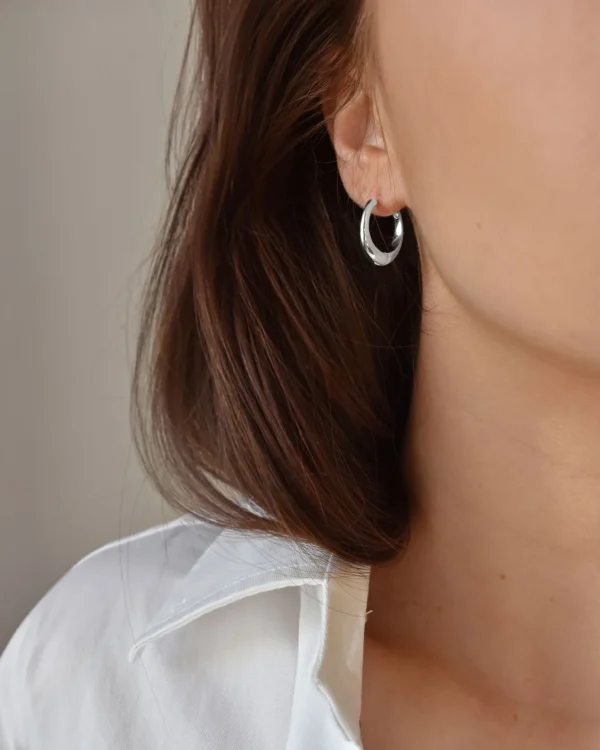 Stardust hoops polished silver