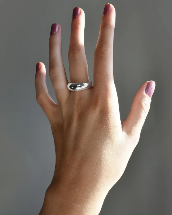 Stardust ring polished silver