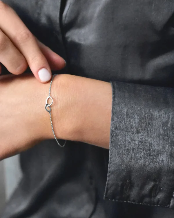 Together drop bracelet silver