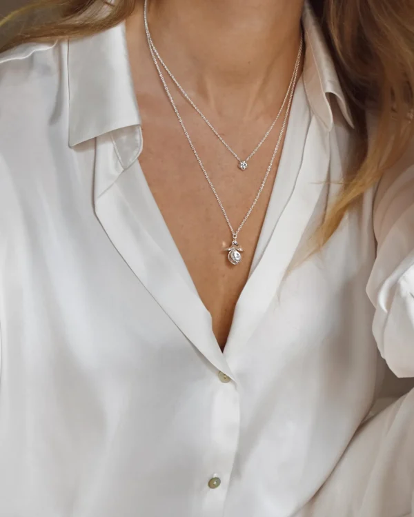 Violet single necklace silver