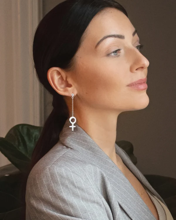 Women Unite long earrings silver