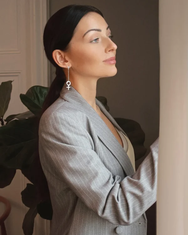 Women Unite long earrings silver