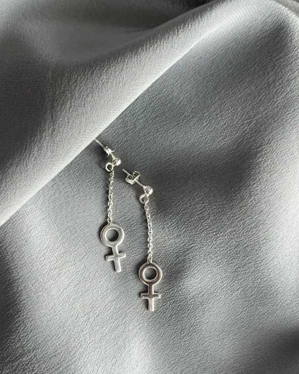 Women Unite long earrings silver