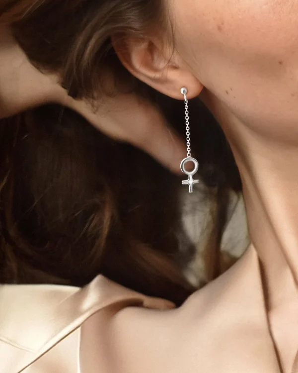 Women Unite long earrings silver