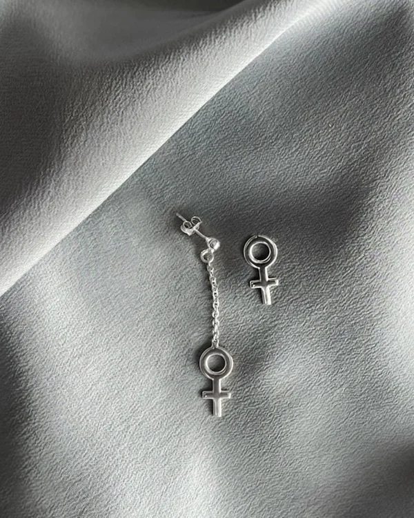 Women Unite mixed earrings silver